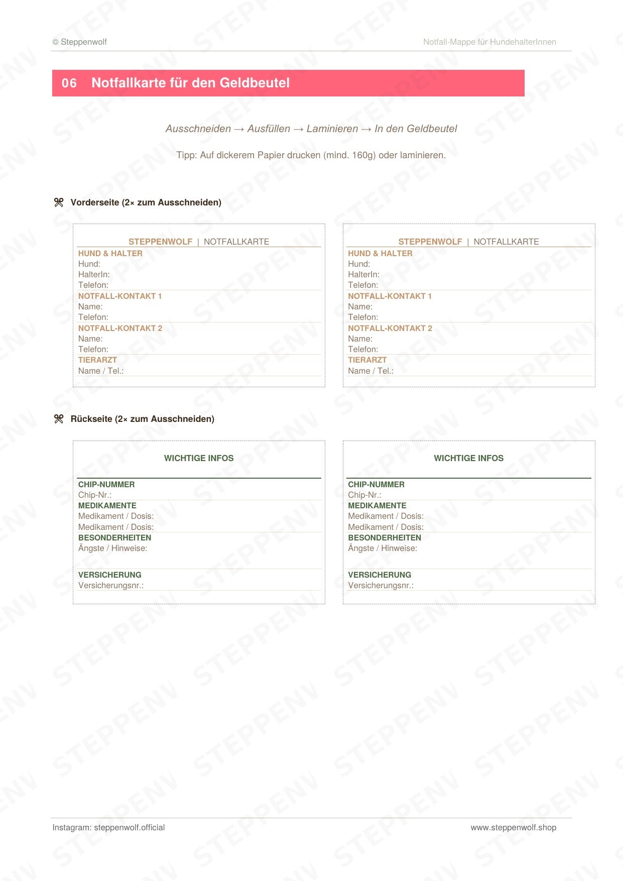 Notfallmappe für Hundemenschen