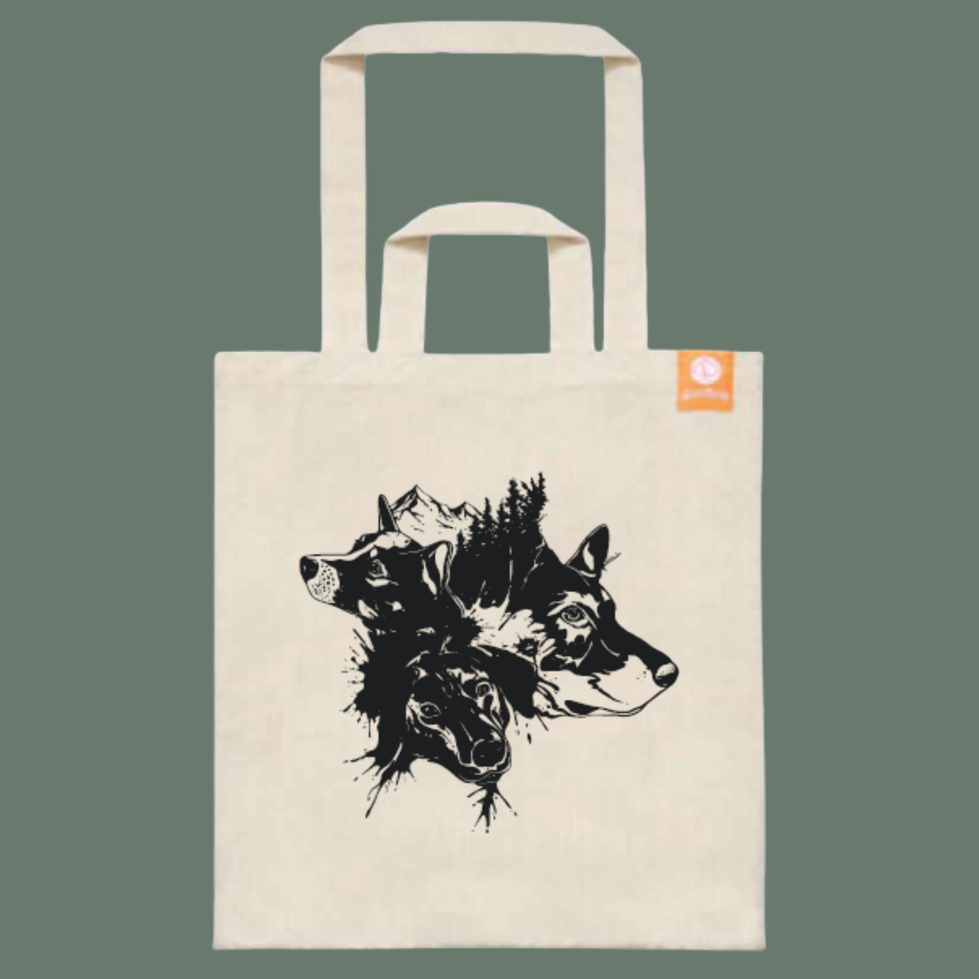 Große Tasche aus Bio-Baumwolle mit Print der Steppenwolf-Crew.